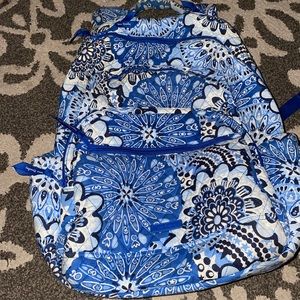 Blue Vera Bradley backpack.